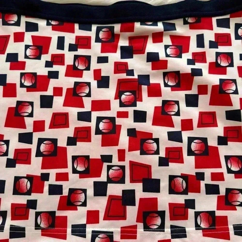 Tail Retro Pickleball Tennis Ball Polka Dot Print Skirt Large